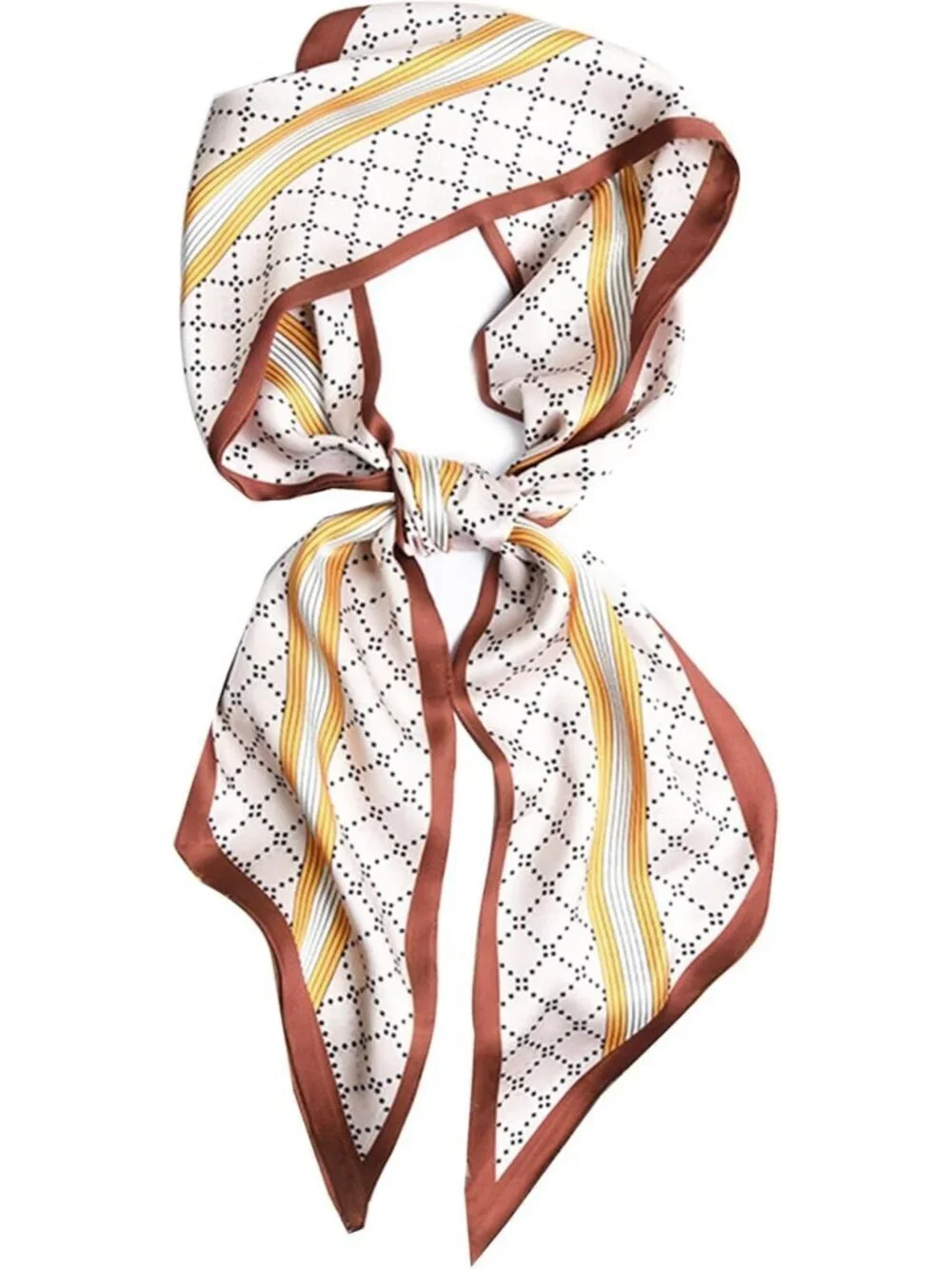Women's Turmeric Rhombus Edge Elegant Oblique Angle Scarves Bag Scarfs